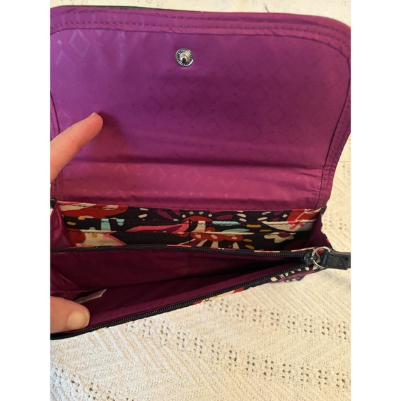 VERA BRADLEY TRIMMED WRISTLET WALLET   Preowned Painted Paisley - Picture 4 of 8